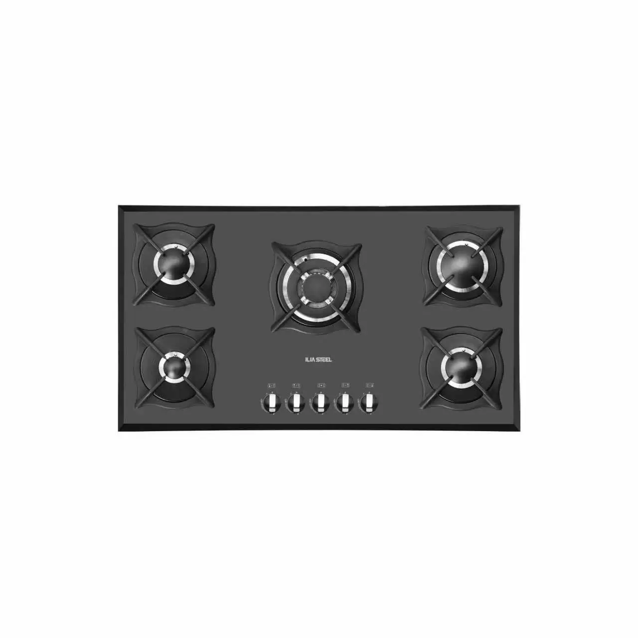 اجاق5شعله شیشه پلوپز وسط  گرد G518P  ایلیا استیل کد:005525